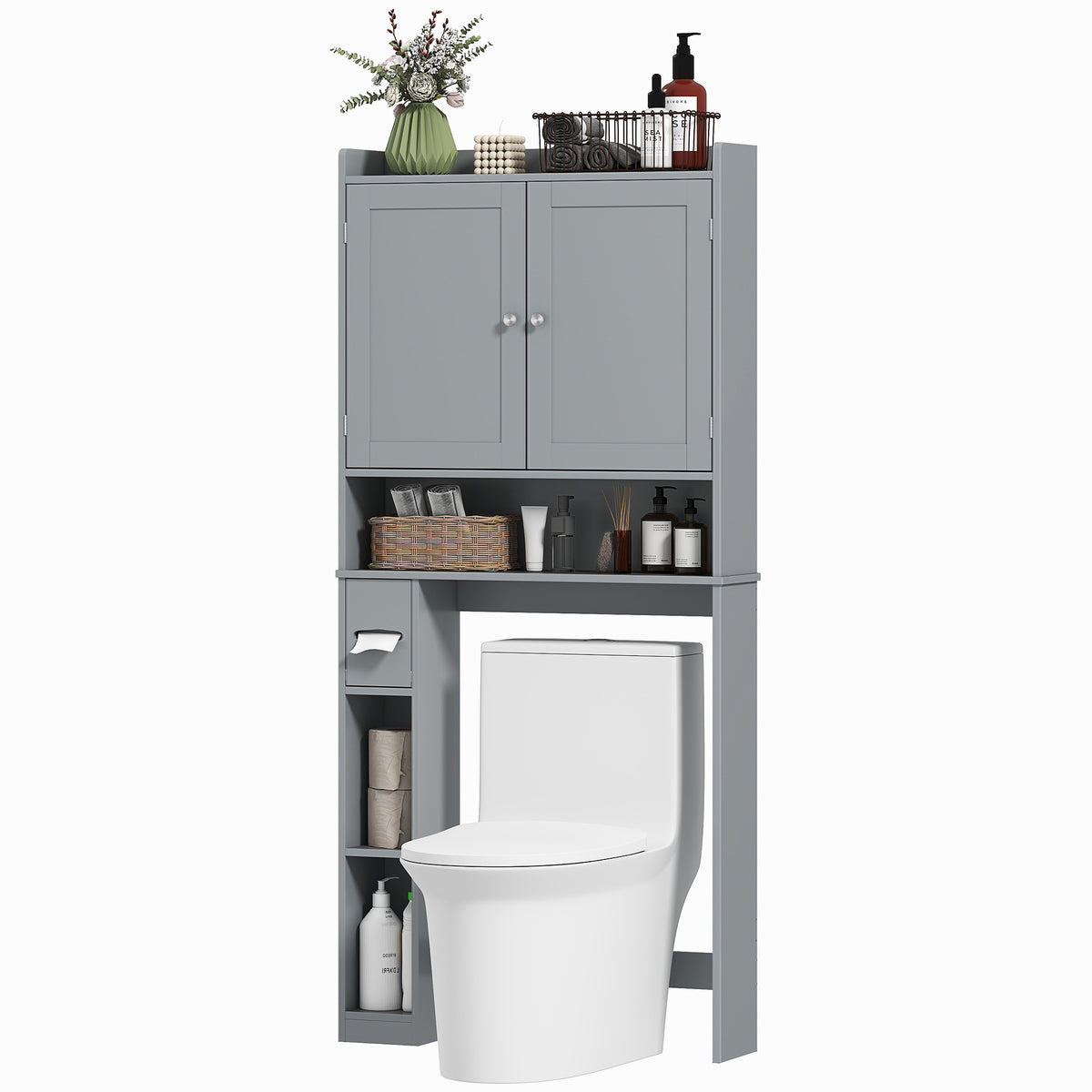 Meuble de rangement au-dessus des toilettes moderne