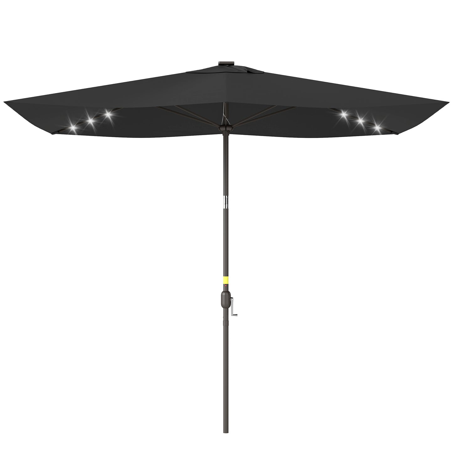 Parasol rectangulaire inclinable avec éclairage LED solaire 195x295cm
