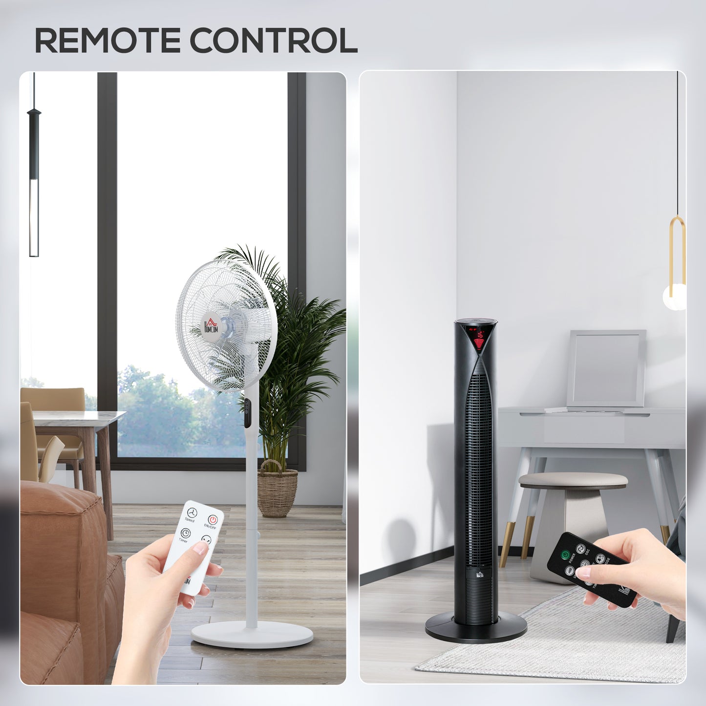Ensemble ventilateurs tour et sur pied avec télécommande