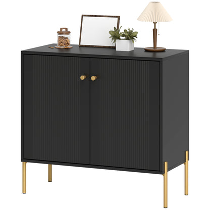 Buffet moderne avec portes cannelées et étagère réglable