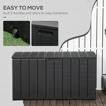 Coffre de rangement jardin 306 L étanche — noir