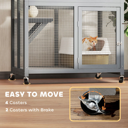Enclos extérieur pour chat avec roues 74 pouces