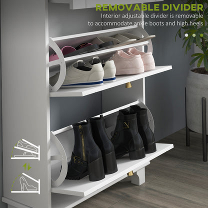 Armoire à chaussures slim 2 tiroirs rabattables 8 paires
