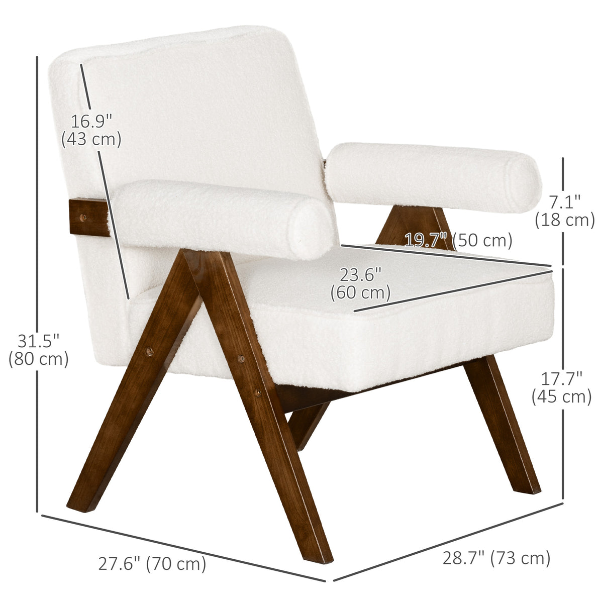 Fauteuil accent velours côtelé coussin épais