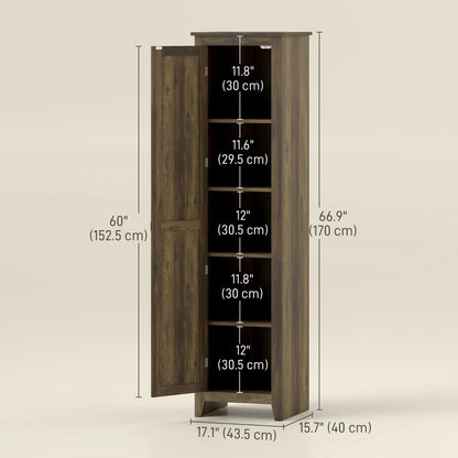 Armoire garde-manger cuisine 5 tablettes porte de grange 170cm