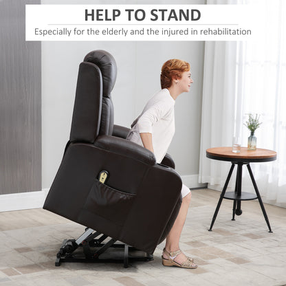 Fauteuil releveur électrique inclinable en cuir synthétique