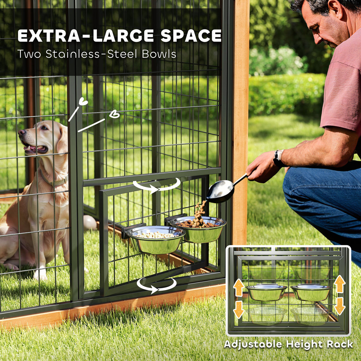 Niche pour chien 218 cm design walk-in — Jaune