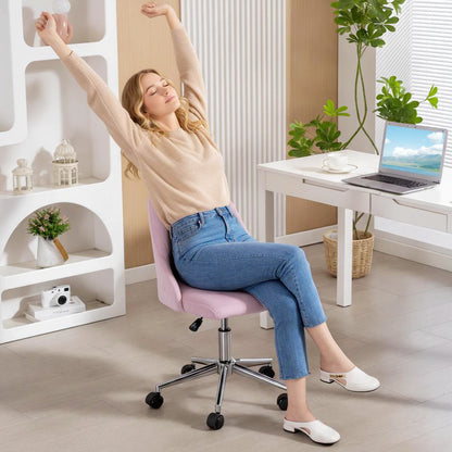 Chaise de coiffeuse pivotante en velours réglable
