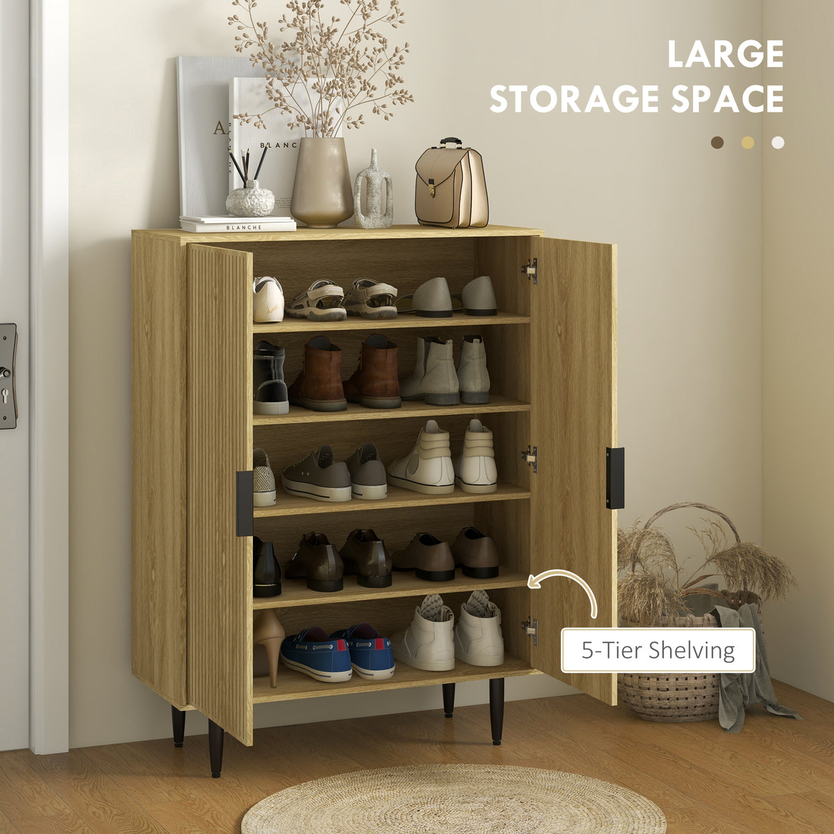 Meuble à chaussures de 5 tablettes style moderne