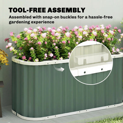 Outsunny 61cm Deep Raised Garden Bed - 220cm Galvanized Steel