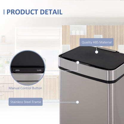 Poubelle à capteur 3 compartiments 72 L — Inox