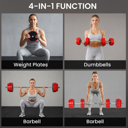 Ensemble haltères et barre de musculation réglable 20 kg