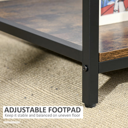 Table basse industrielle avec étagère de rangement