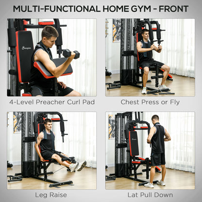 Station d'entraînement multifonction avec poids 65 kg