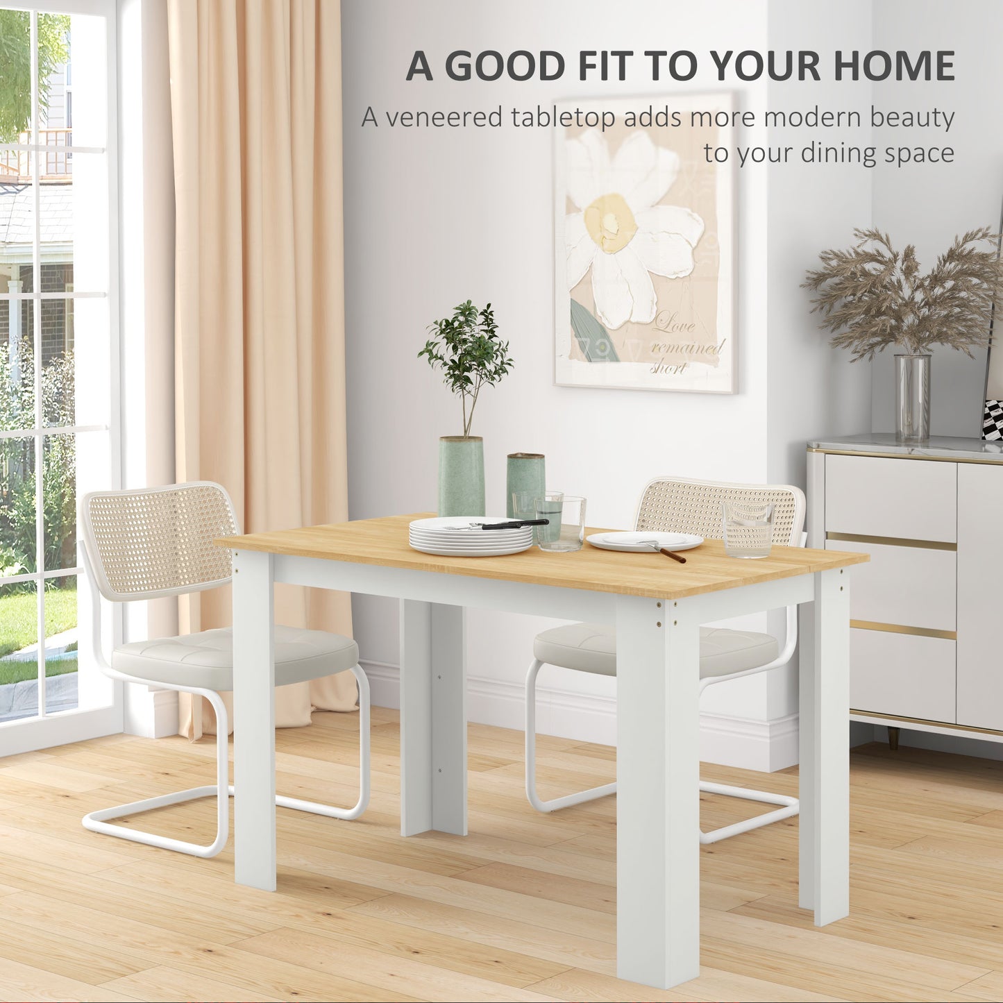 Table à manger 119 cm bois ingénierie 4-6 personnes