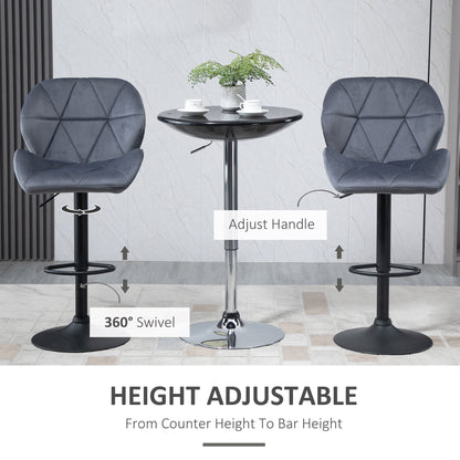 Tabourets de bar ajustables tissu ensemble de 2
