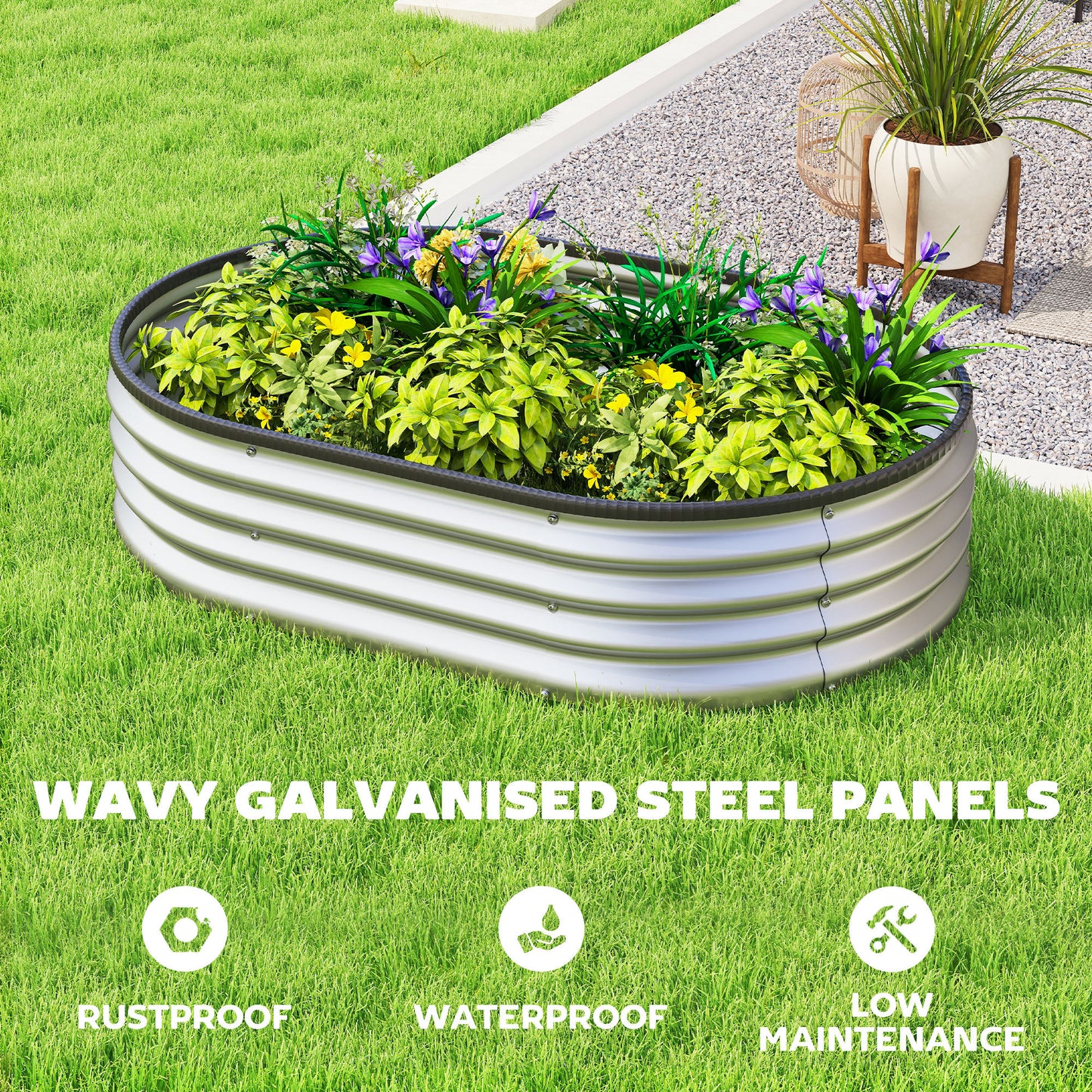 Jardinière surélevée galvanisée modulaire