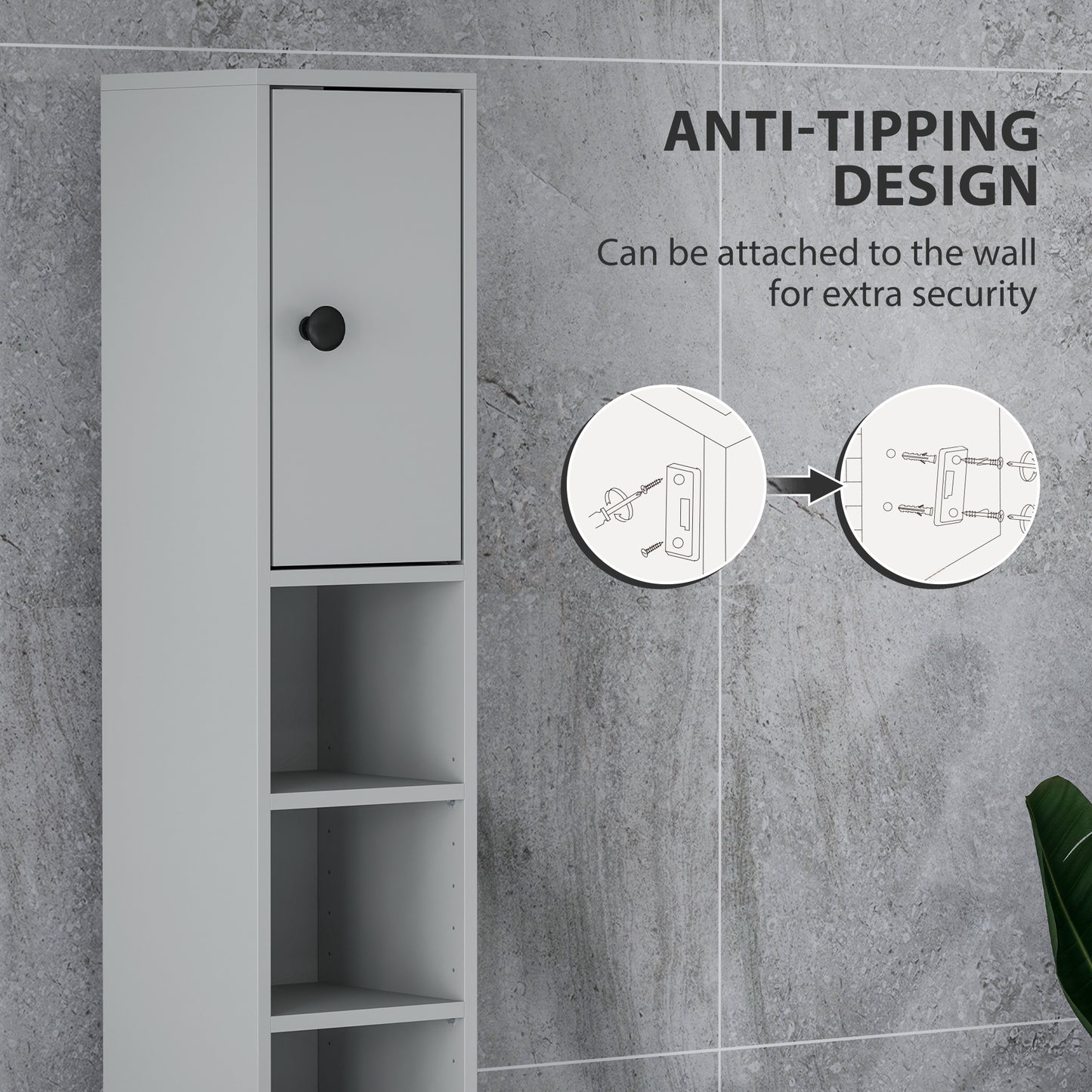Armoire de salle de bain haute autoportante