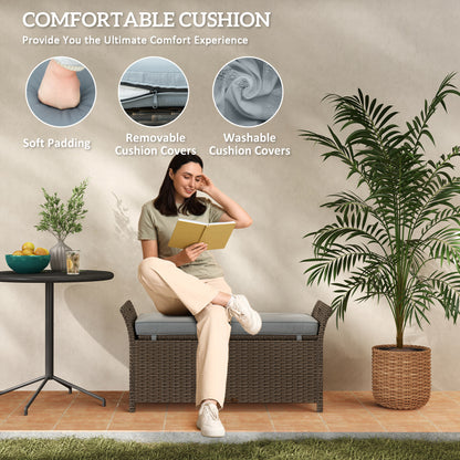 Banc coffre extérieur en rotin PE 111 L