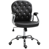 Chaise de bureau capitonnée cuir synthétique cristaux décoratifs
