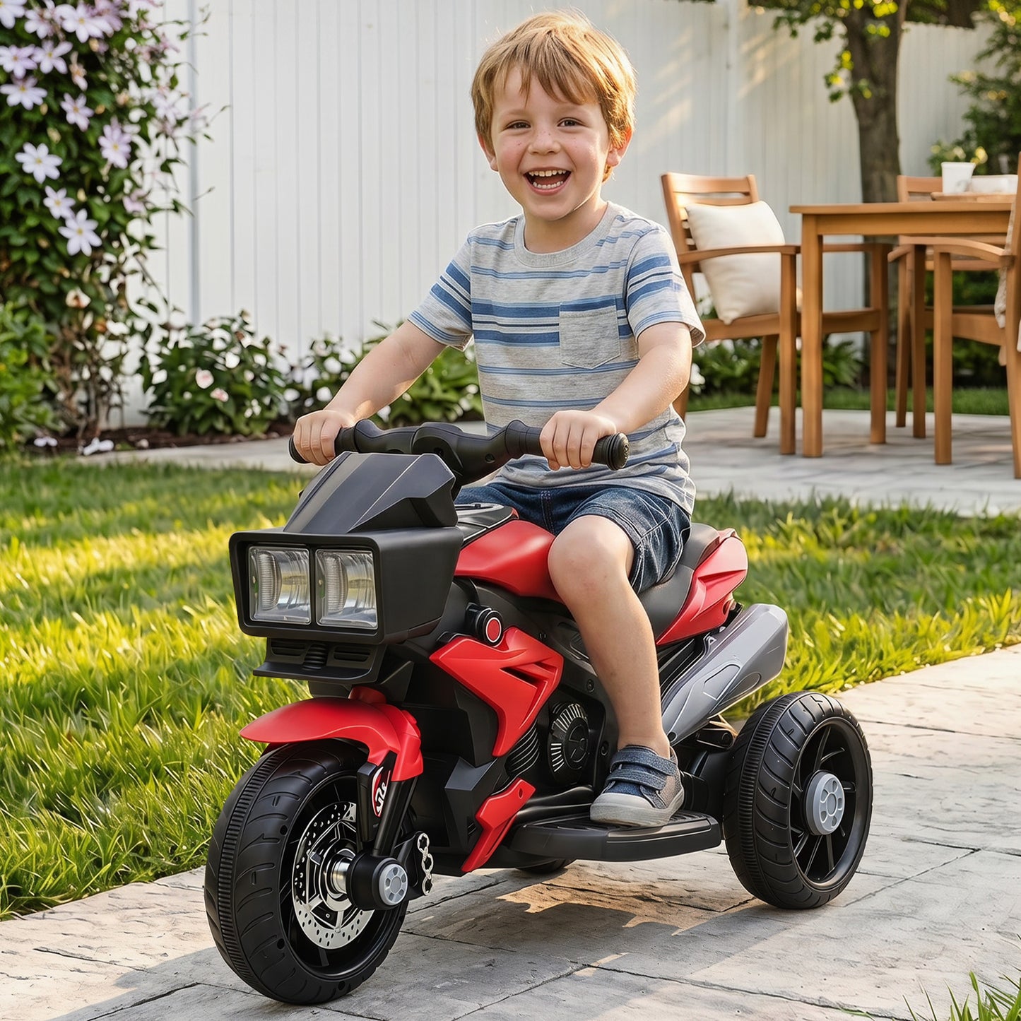 Moto électrique pour enfants 6V avec pédales musique phares
