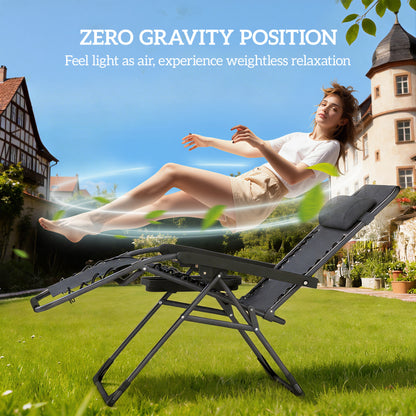 Chaises longues zéro gravité pliantes ensemble de 2