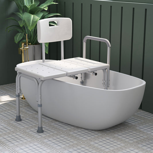 Banc de douche réglable en aluminium avec accoudoirs