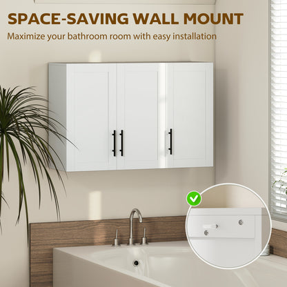 Armoire murale salle de bain 3 portes blanc