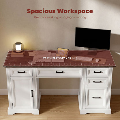 Bureau exécutif farmhouse avec tiroirs à fermeture douce