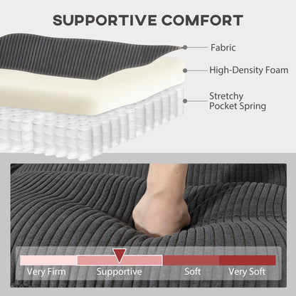 Sofa sectionnel modulaire en forme de U en velours côtelé