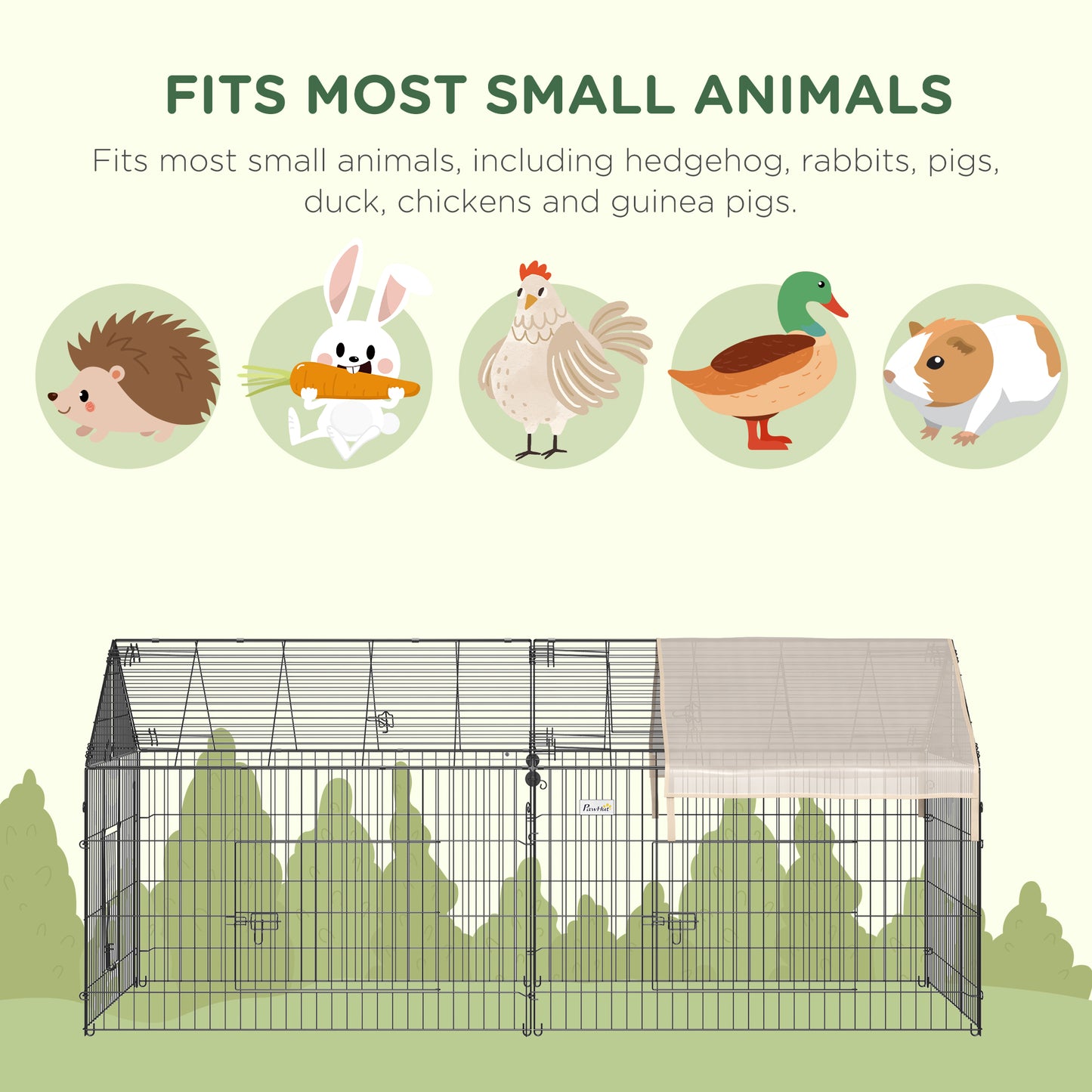 Enclos extérieur pour petits animaux avec toit