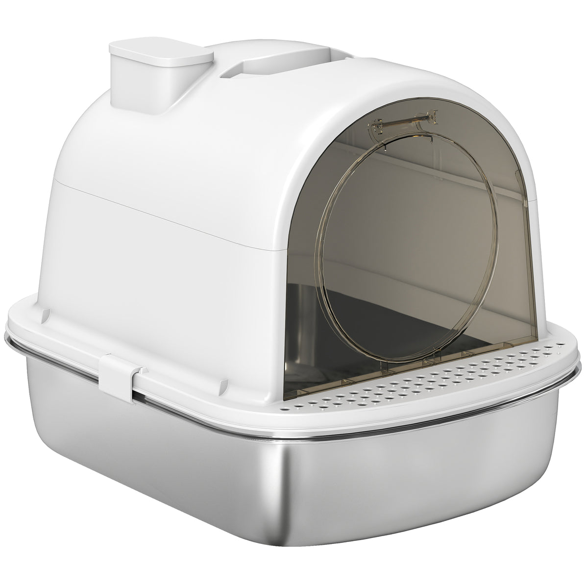 Litière pour chat en acier inoxydable avec scoop