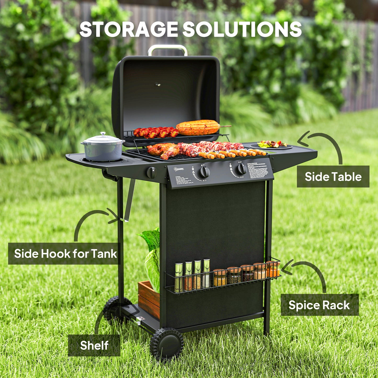 BBQ au propane portable avec brûleur latéral