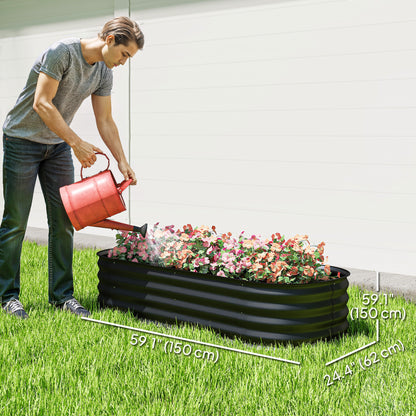 Jardinière surélevée galvanisée 150 x 60 x 30 cm