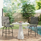 Chaises de bar extérieur pivotantes, ensemble de 2