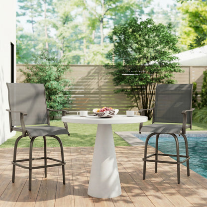 Chaises de bar extérieur pivotantes, ensemble de 2