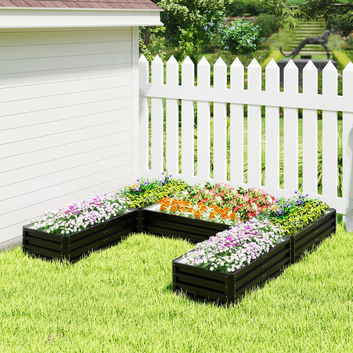 Jardinières surélevées en acier ensemble de 5