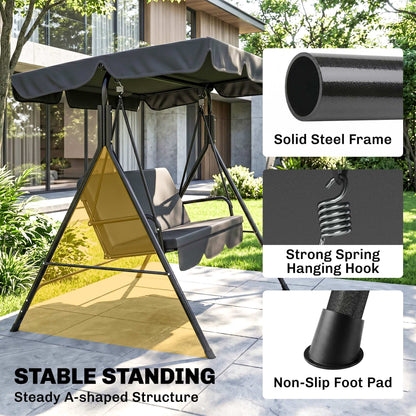 Balancelle de patio 3 places avec auvent ajustable