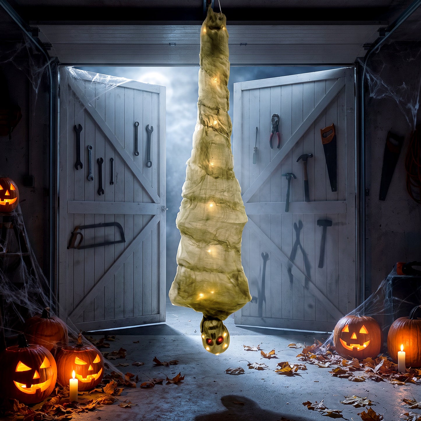 Momie suspendue animée 180 cm — jaune-vert