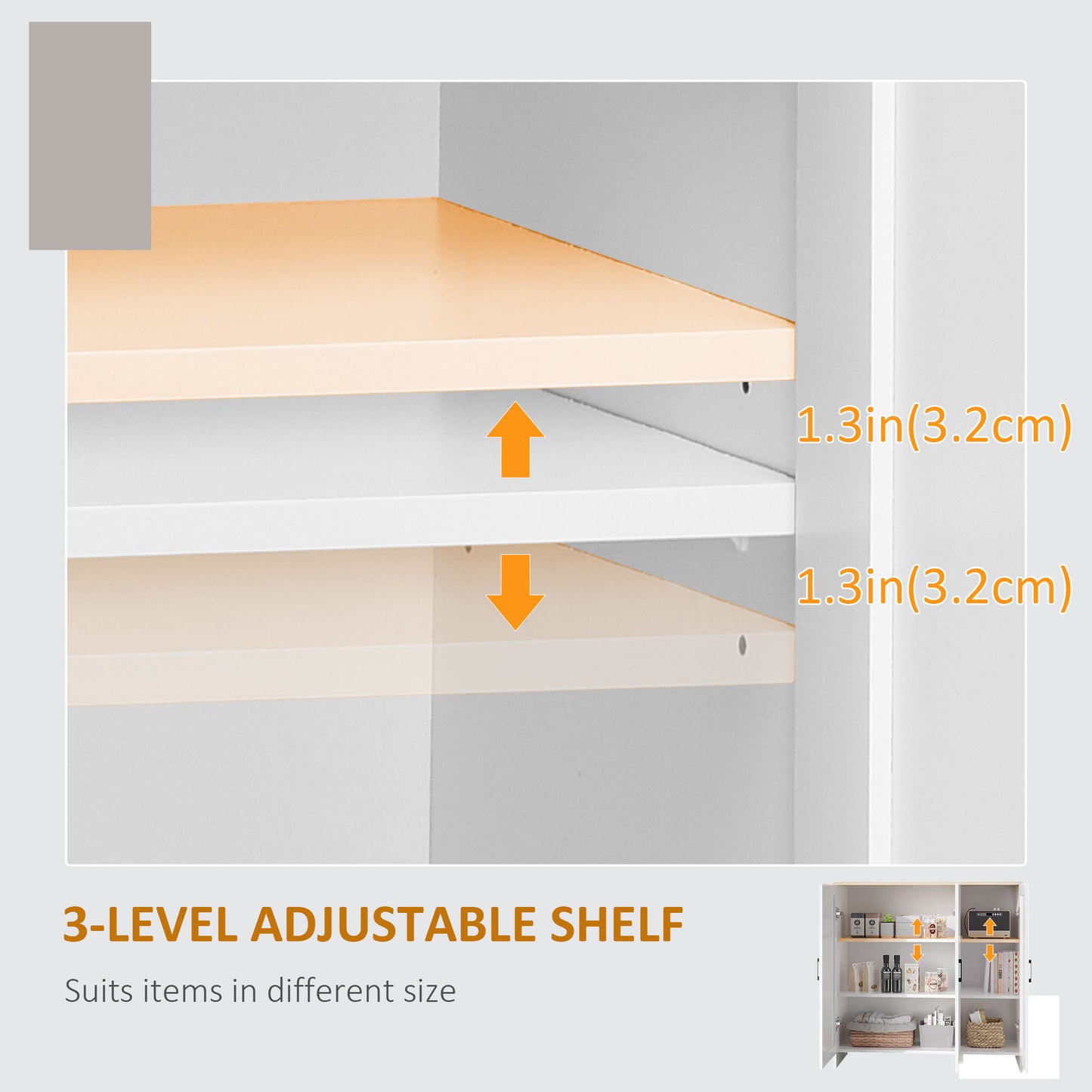Buffet moderne avec portes shaker et tablettes ajustables