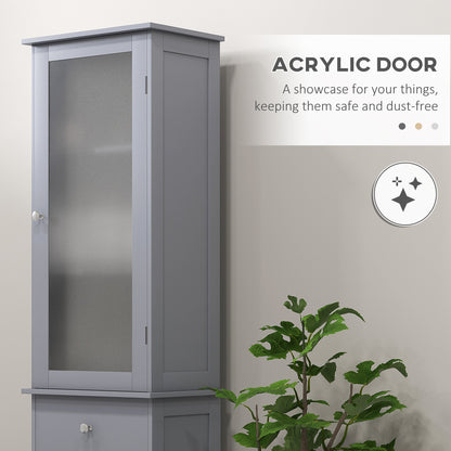 Armoire salle de bain haute avec tiroir et portes