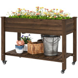 Jardinière surélevée mobile bois avec roues