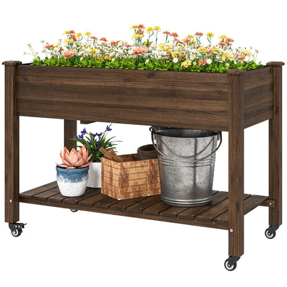 Jardinière surélevée mobile bois avec roues