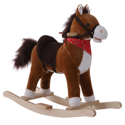 Cheval à bascule en peluche avec sons réalistes