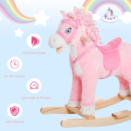 Cheval à bascule en peluche avec sons réalistes