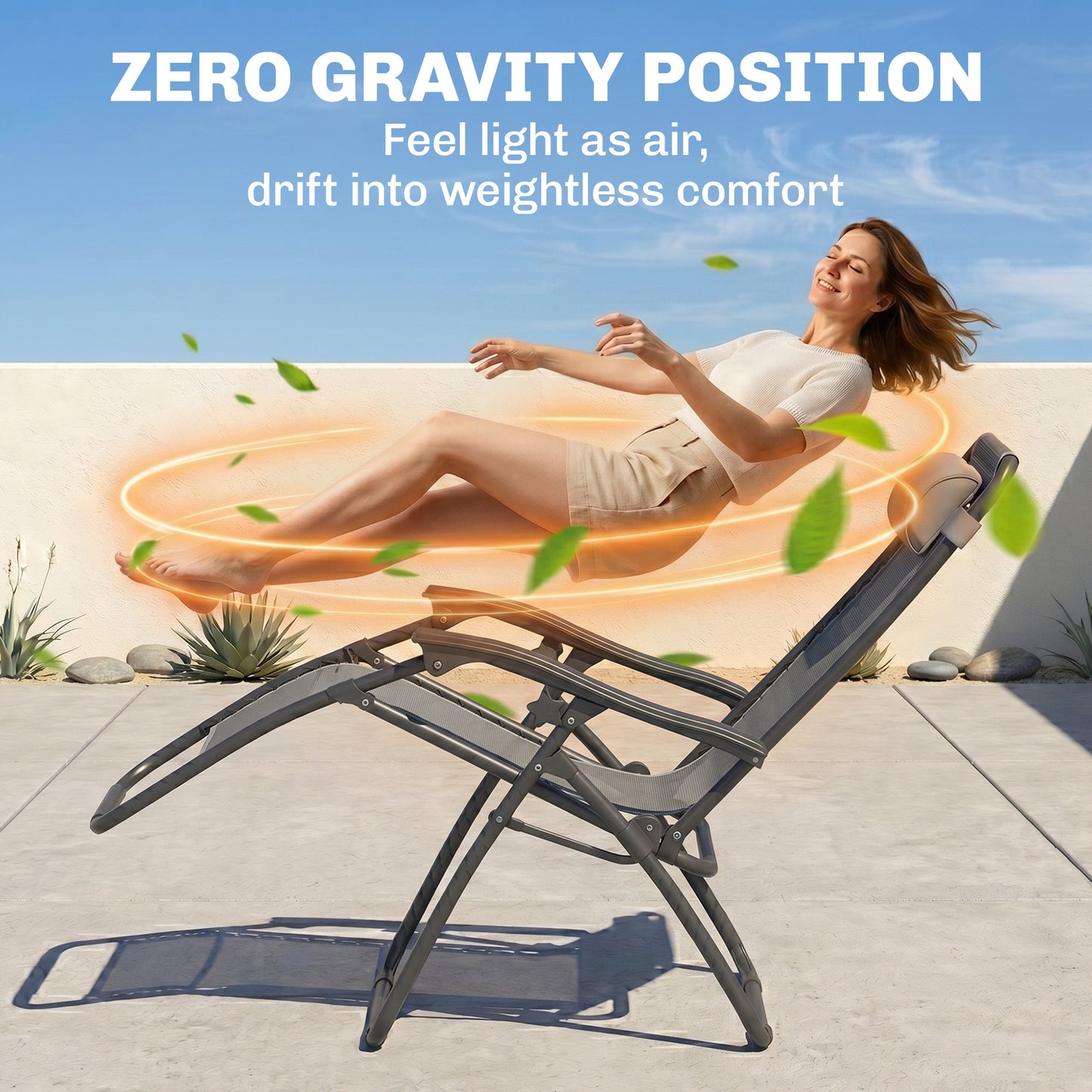 Chaise longue zéro gravité avec table latérale — Ensemble 2