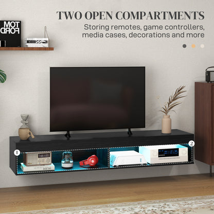 Meuble TV mural flottant avec lumières LED