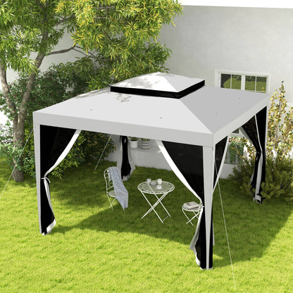 Tente de jardin 3x3m double toit avec moustiquaire