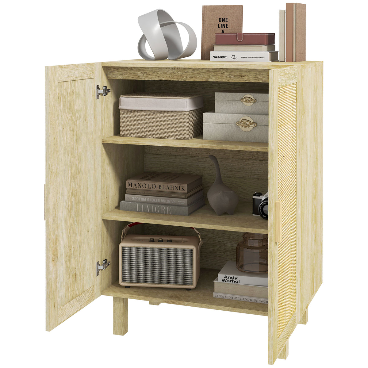 Buffet style boho en bois d'ingénierie