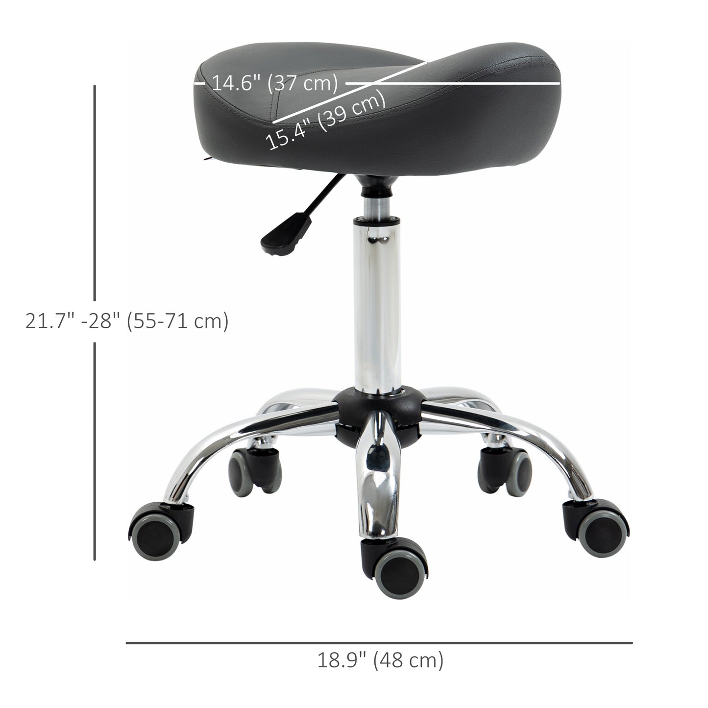 Tabouret selle ergonomique ajustable à roulettes